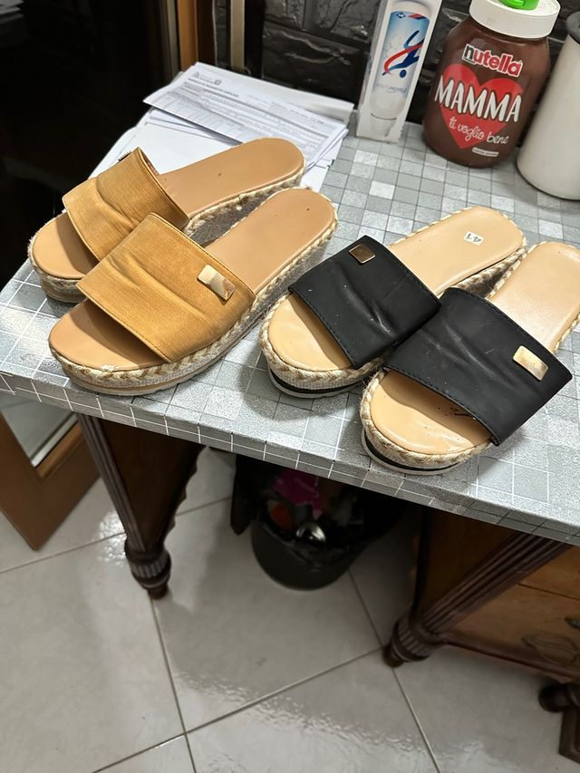 Due paia ciabatte donna usate pochissimo