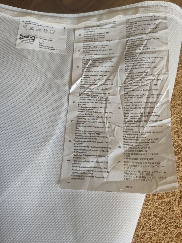 colchón de 197 X 83 X 14cms