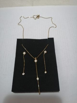 cadena y pendientes oro 18k / 750 nueva a estrenar