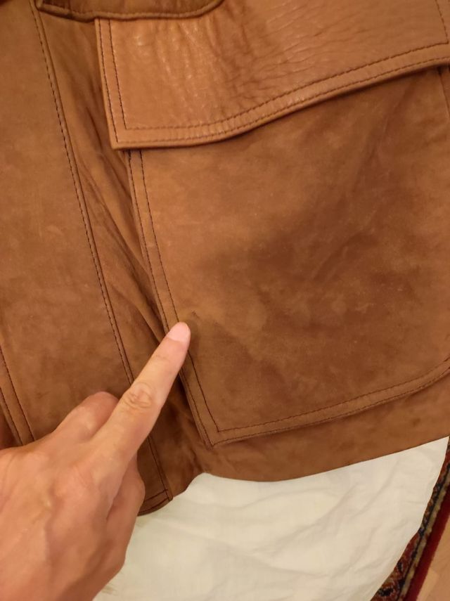 Chaqueta piel vuelta marrón