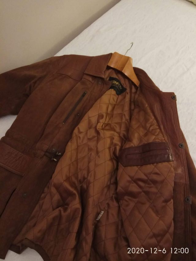 Chaqueta piel vuelta marrón