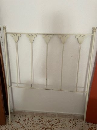 Cabecero de forja blanco roto cama 90