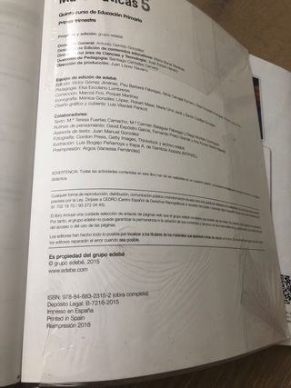 Libros matemáticas 5° primaria Edebé
