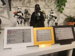 Crypto ticker y mercado de valores de 7,3"