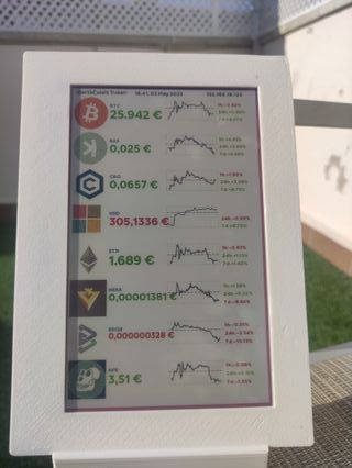 Crypto ticker y mercado de valores de 7,3"