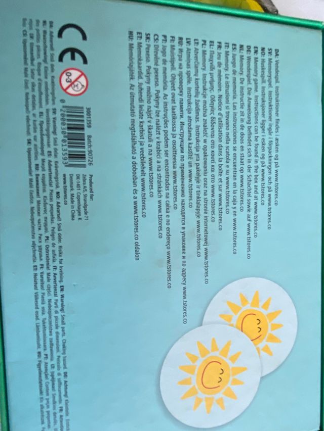 Juego de fichas de memoria para niños