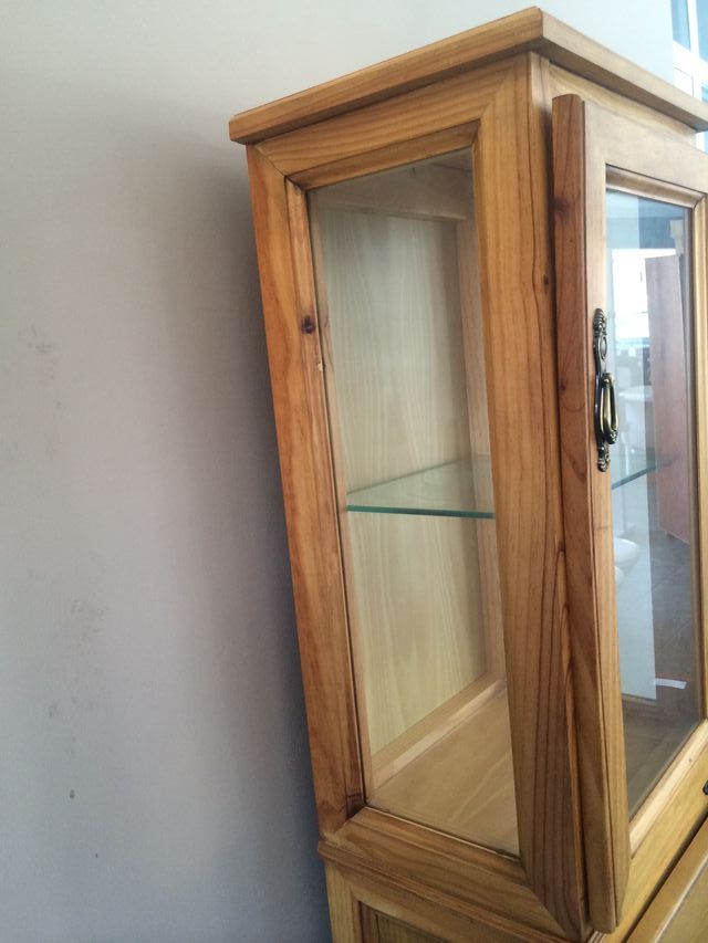 -50% Dto. VITRINA SUELO 175cm. MADERA PINO NUEVA