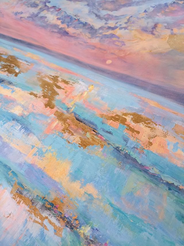 Vendido Cuadro pintura marina semi abstracto