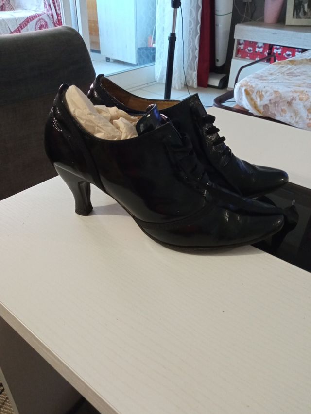 zapatos piel tacón mujer 38 marca