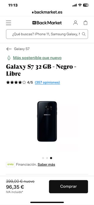 Samsung Galaxy S7 negro