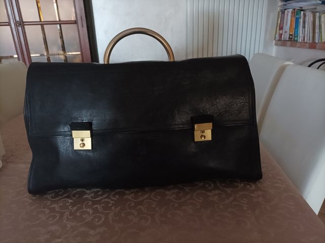 BORSA ARTIGIANATO FIORENTINO IN VERO CUOIO-VINTAGE