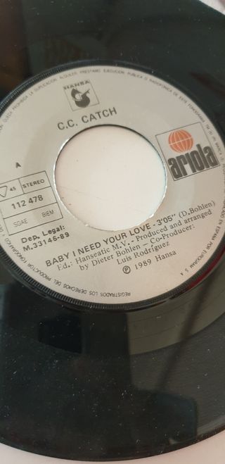 Disco de vinilo C.C Catch 1989