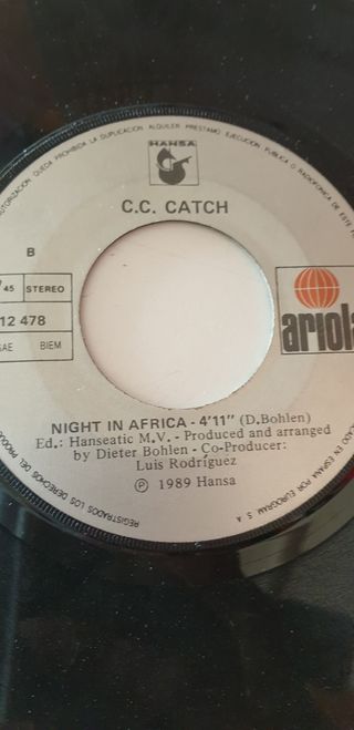Disco de vinilo C.C Catch 1989