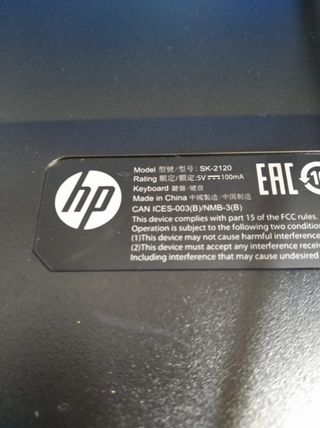 Teclado y ratón HP con muy poco uso ambos.