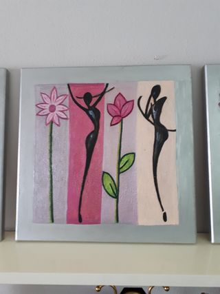 cuadro triptico muy original. Diferente !! Grande