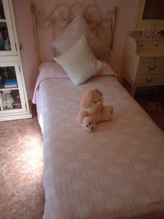 Colcha Rosa y blanca