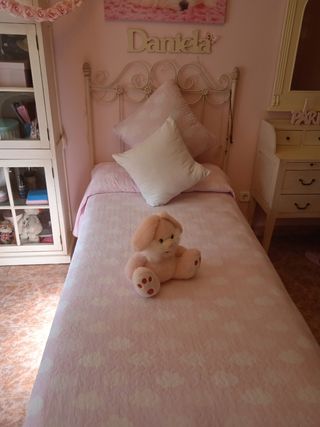 Colcha Rosa y blanca