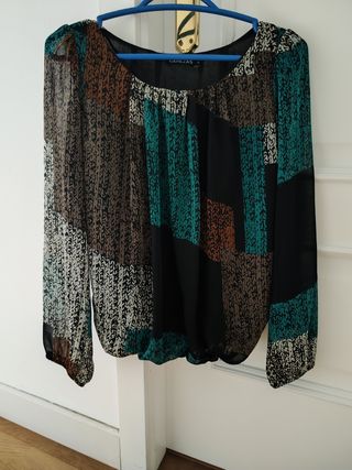 blusa estampada de manga larga