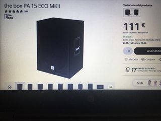 Equipo sonido PA amplificador + altavoces + cables