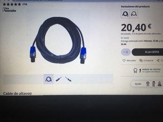 Equipo sonido PA amplificador + altavoces + cables