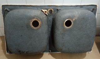 Fregadero cocina 2 senos gris