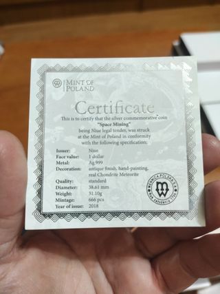 Onza plata minería espacial