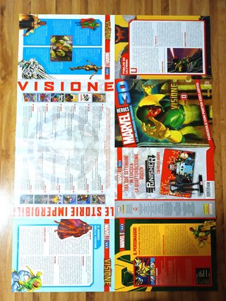 Marvel action figure visione con poster e storia