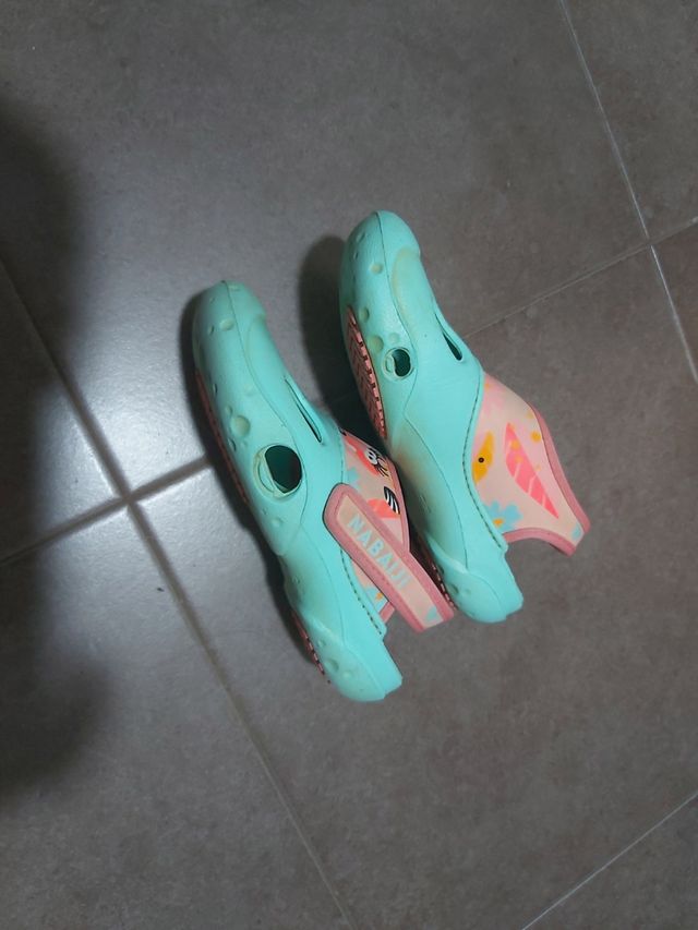 Zuecos piscina Bebé Clog 500 Menta Gacela, 28-29