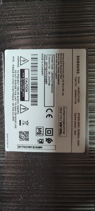 Despiece tv Samsung UE49NU7105K