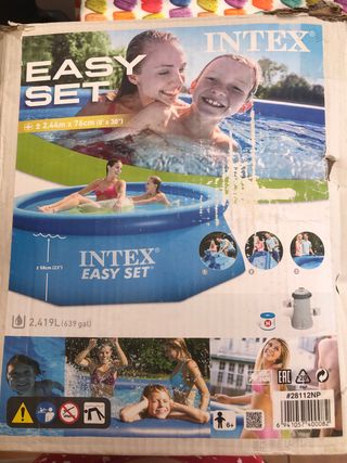 Kit piscina sobre suelo + lona de cobertura