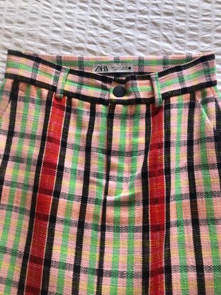 Falda midi multicolor Zara