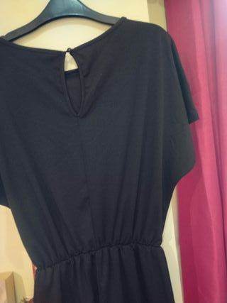 Mono unicolor de manga murciélago con cinturón