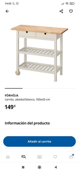 Carro mueble con ruedas.