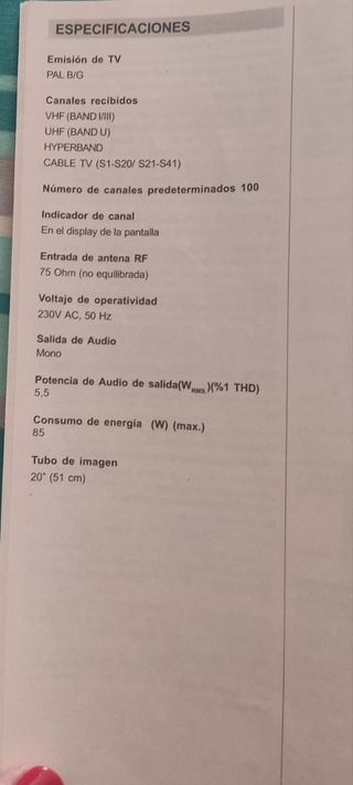 Televisor BASIC LINE BL 2006 de 20"