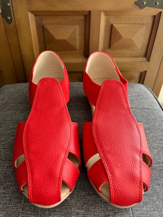 Sandalias rojas mujer