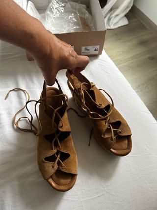 Zapatos sandalia ante beig