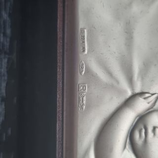 cuadro religioso en plata con certificado