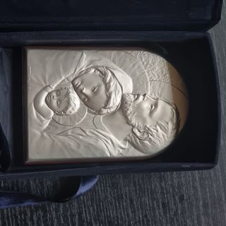 cuadro religioso en plata con certificado
