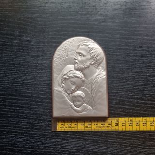 cuadro religioso en plata con certificado