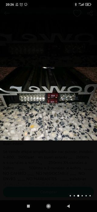 etapa 4 canales car power monacor