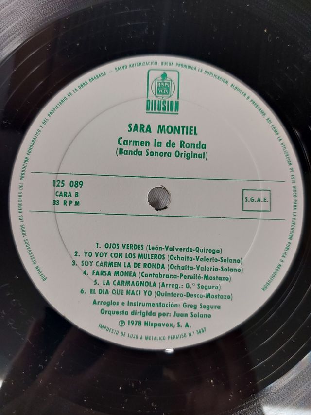 Sarita Montiel.  Álbum "Carmen la de Ronda"