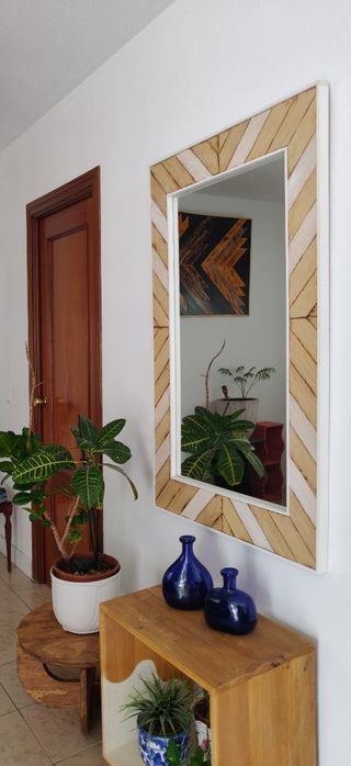 ENGLA: Espejo nórdico geométrico de madera