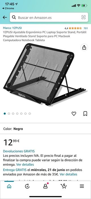 Soporte para portátil o tablet regulable/plegable