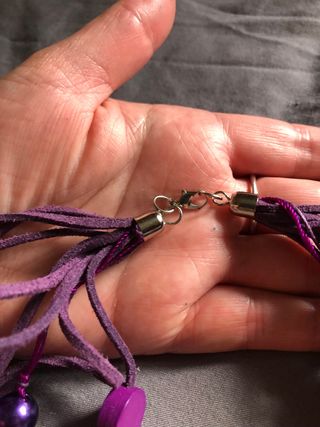 Collar abalorios gran tamaño, morado