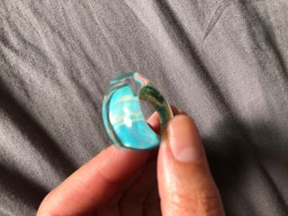 Anillo bisutería grande azul