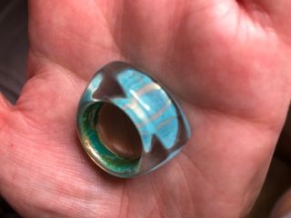 Anillo bisutería grande azul