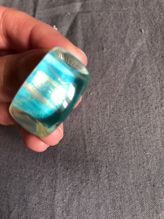 Anillo bisutería grande azul