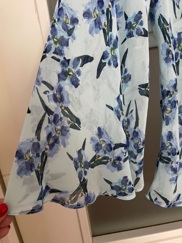 Blusa gasa flores zara