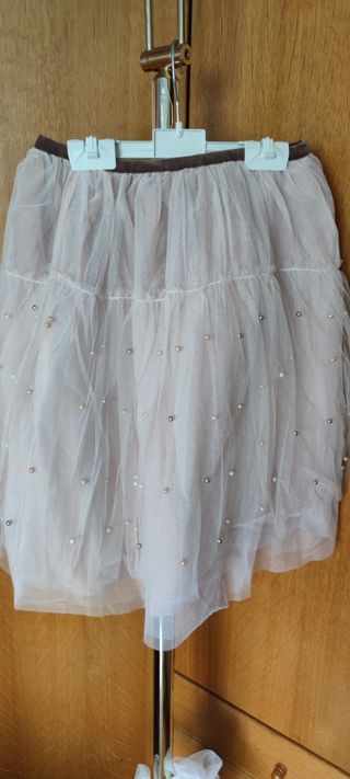 Falda tul perlas
