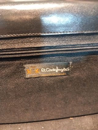 Bolso piel negro con ante
